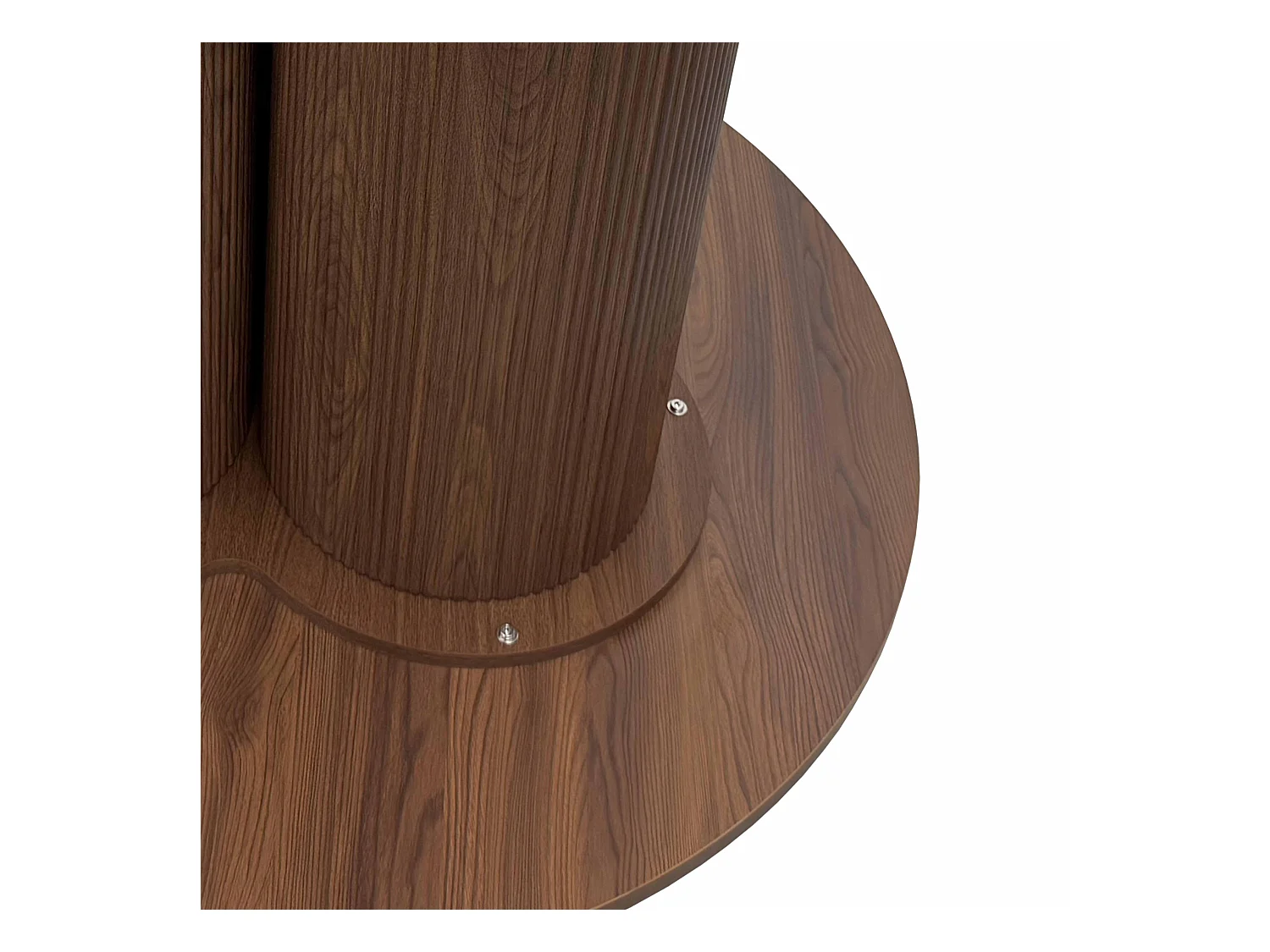 Table à manger moderne ronde 120 cm effet bois foncé