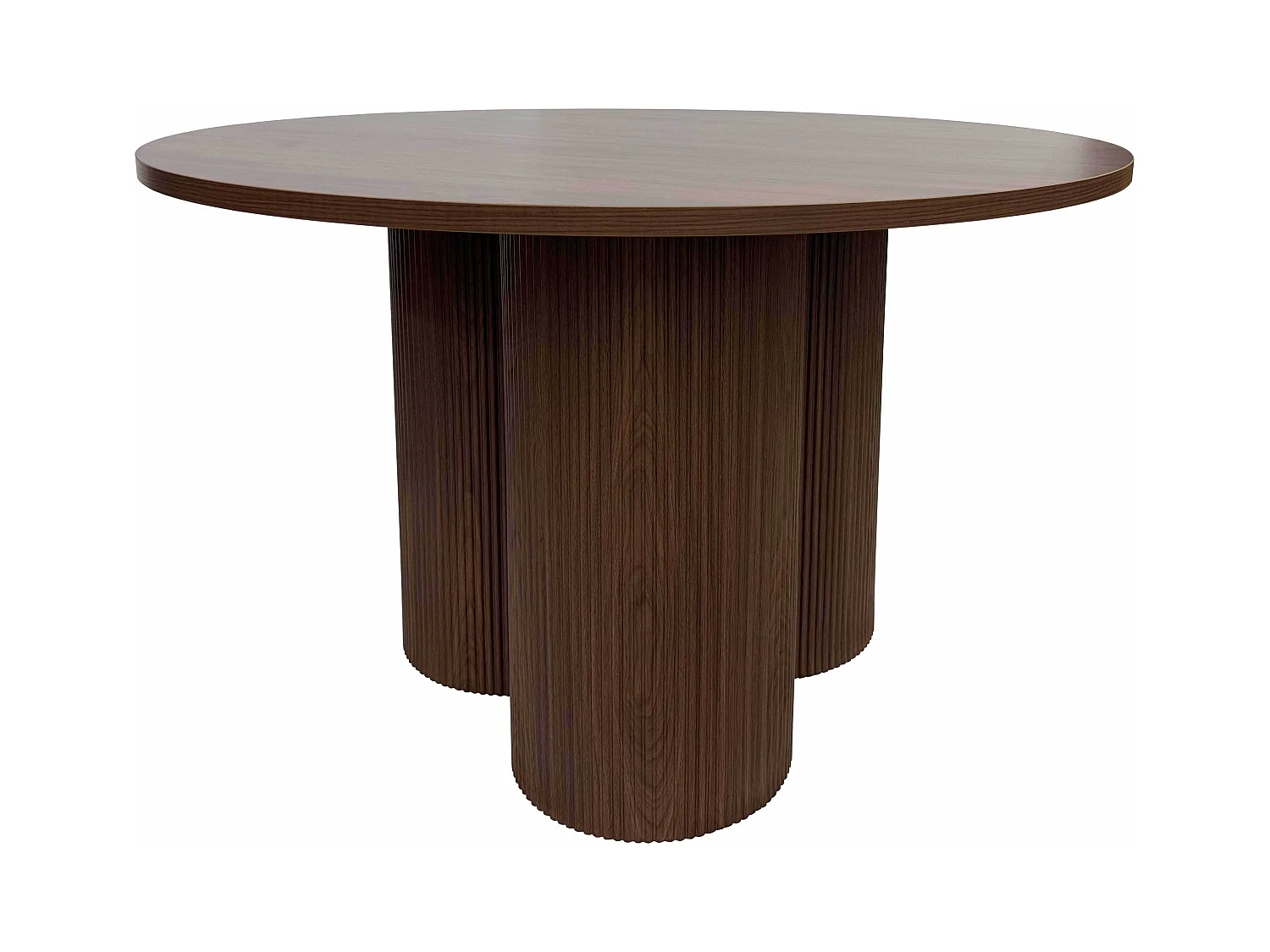 Moderne ronde eettafel 120 cm donker houtlook