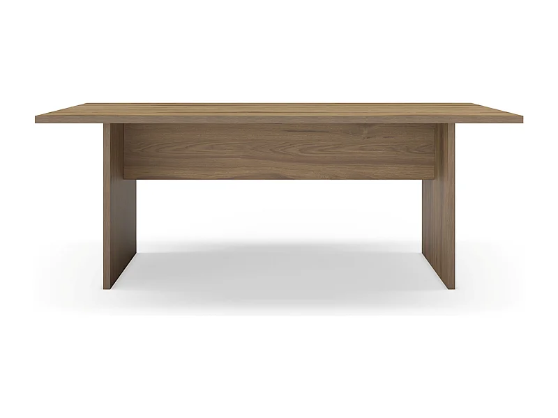 Table à manger, table de repas rectangulaire aspect bois chêne - Longueur 200 x Profondeur 100 x Hauteur 75 cm