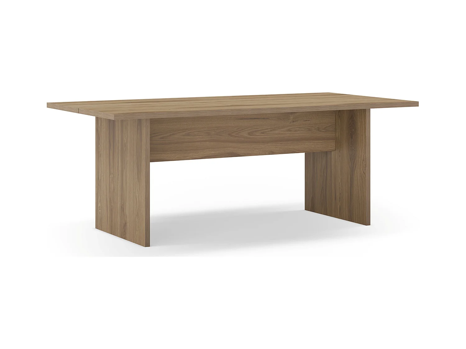 Table à manger, table de repas rectangulaire aspect bois chêne - Longueur 200 x Profondeur 100 x Hauteur 75 cm