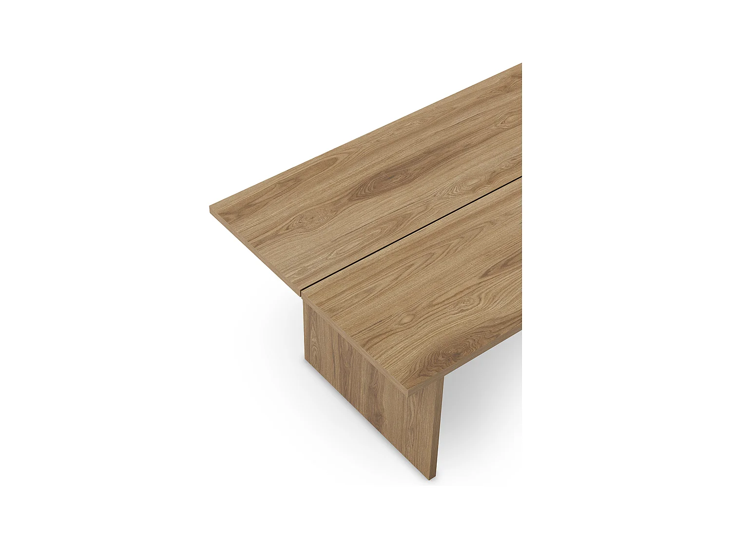 Table à manger, table de repas rectangulaire aspect bois chêne - Longueur 200 x Profondeur 100 x Hauteur 75 cm