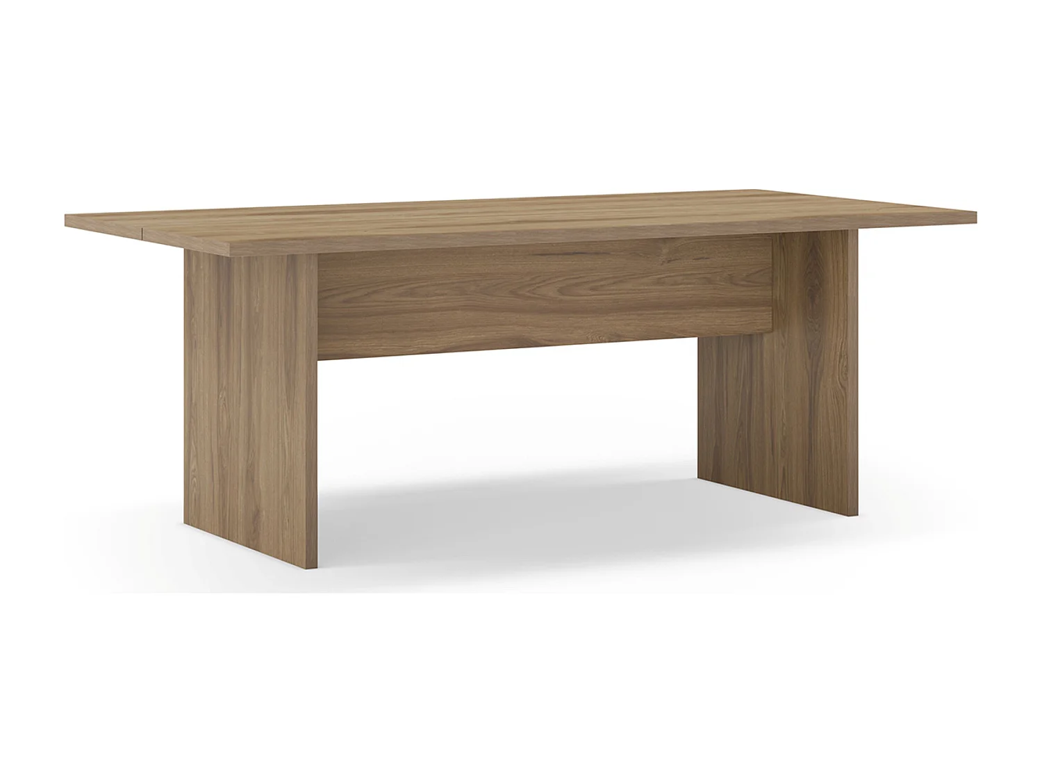 Table à manger, table de repas rectangulaire aspect bois chêne - Longueur 200 x Profondeur 100 x Hauteur 75 cm