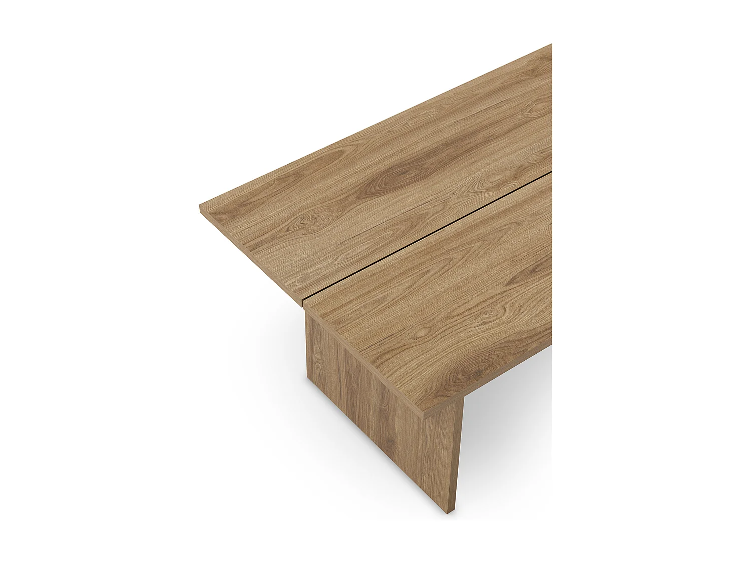Table à manger, table de repas rectangulaire aspect bois chêne - Longueur 200 x Profondeur 100 x Hauteur 75 cm