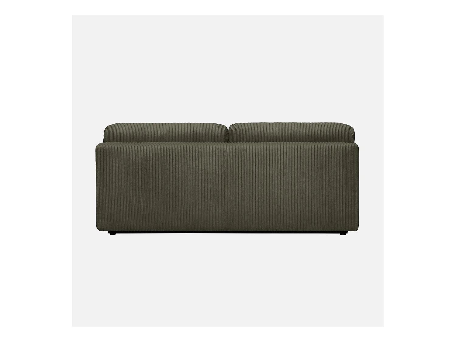 Banquette convertible 3 places velours côtelé kaki avec coffre de rangement - L 192 x P 100 x H 81cm -Nelson
