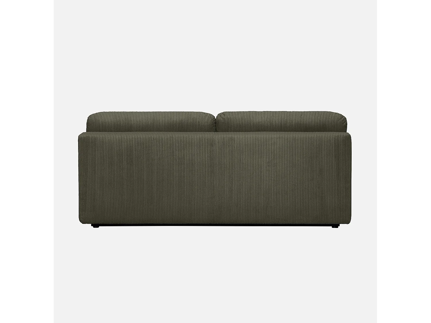 Sofá cama en pana fina con baúl de almacenamiento, 3 plazas verde kaki