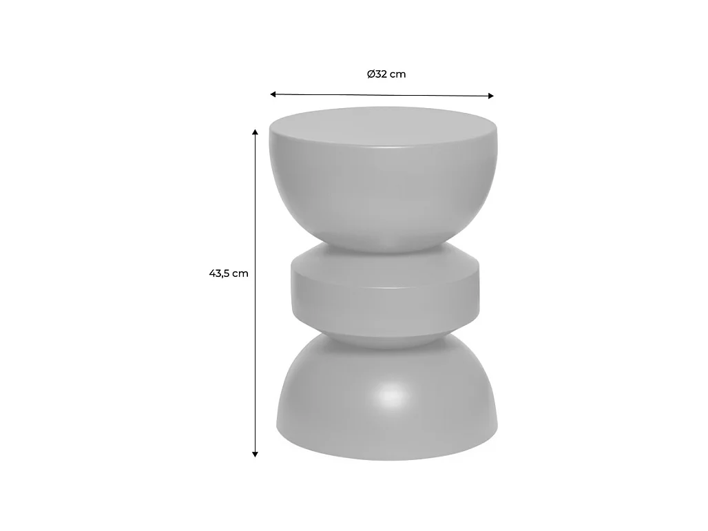 Table d'appoint. bout de canapé. table de chevet en métal effet glassy violet Assa. Ø32 x H 44.5cm