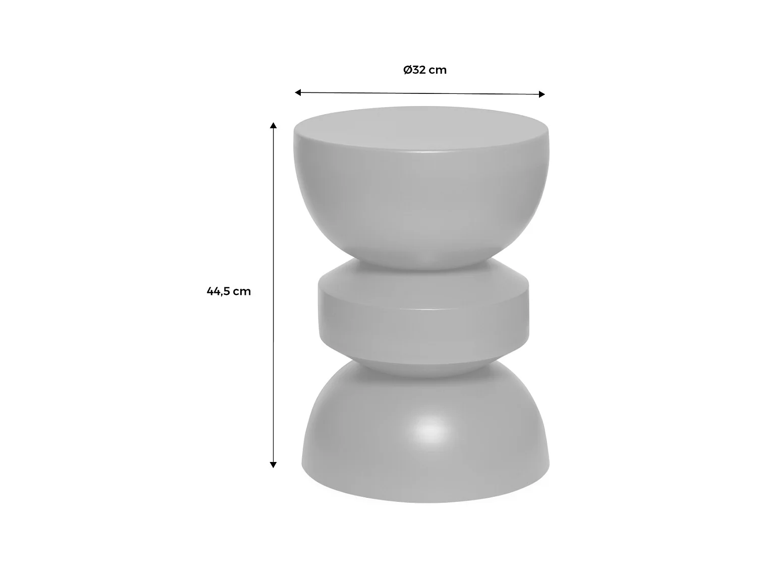 Tavolo d'appoggio in metallo effetto glassy, 44,5cm, viola