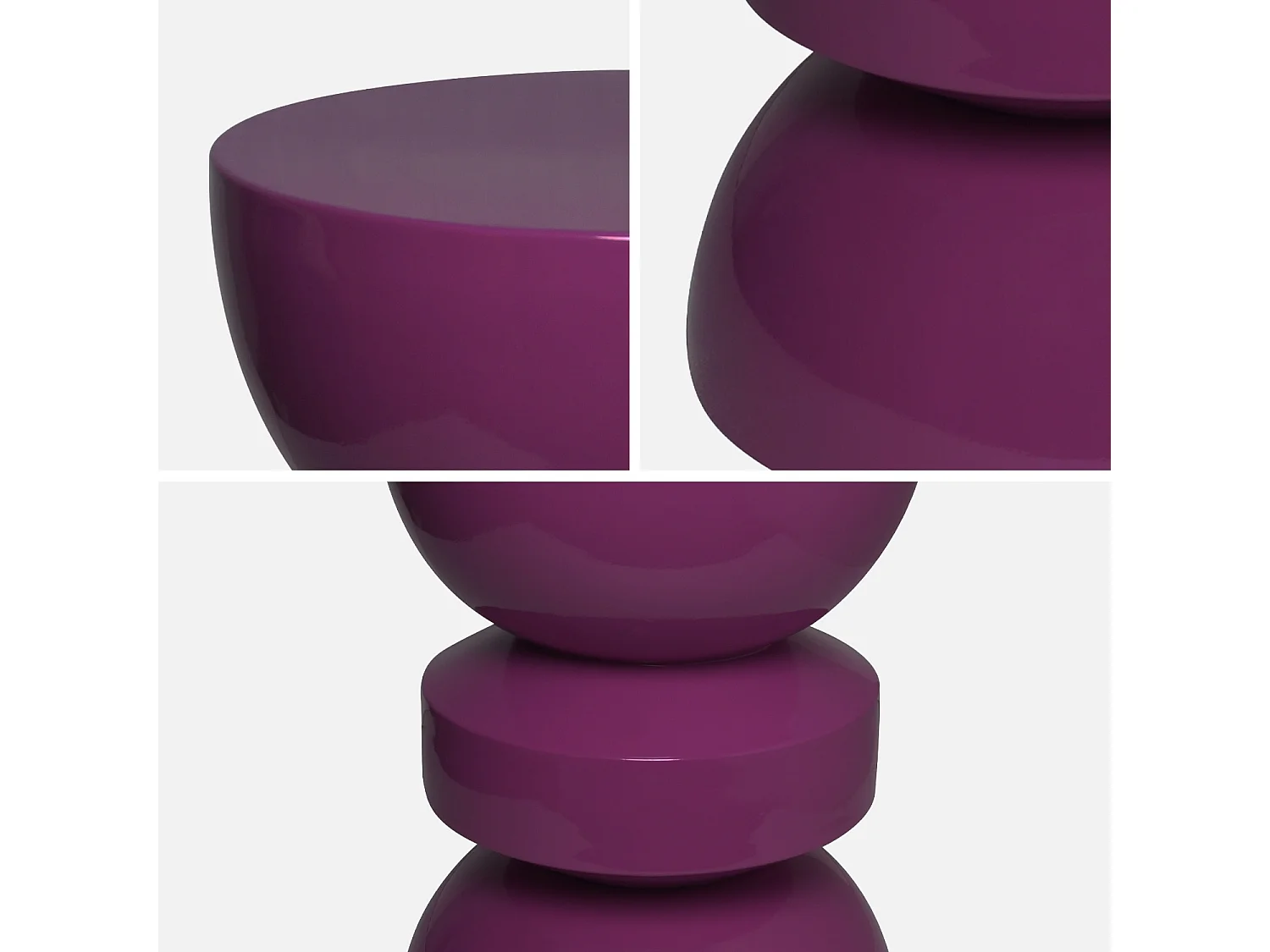 Tavolo d'appoggio in metallo effetto glassy, 44,5cm, viola