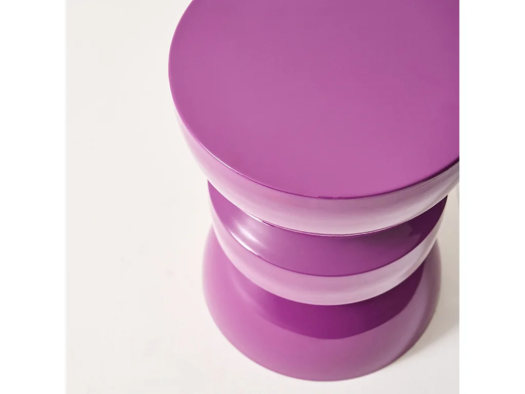 Mesa auxiliar, extremo del sofá, mesita de metal efecto glassy violeta