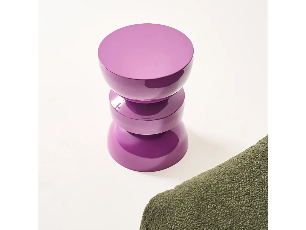 Tavolo d'appoggio in metallo effetto glassy, 44,5cm, viola