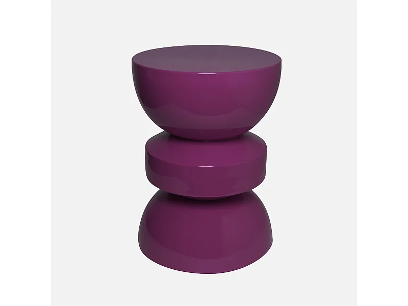 Mesa auxiliar, extremo del sofá, mesita de metal efecto glassy violeta