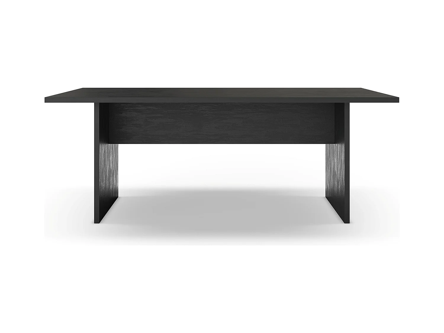Table à manger, table de repas rectangulaire aspect bois coloris noir - Longueur 200 x Profondeur 100 x Hauteur 75 cm