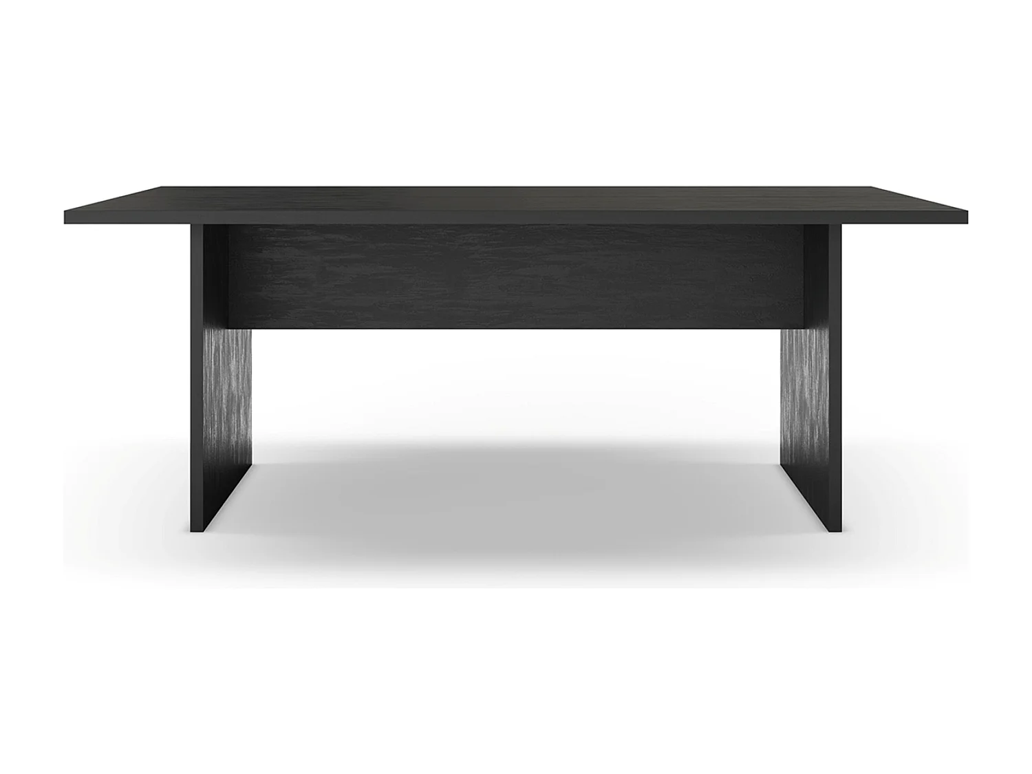 Table à manger, table de repas rectangulaire aspect bois coloris noir - Longueur 200 x Profondeur 100 x Hauteur 75 cm