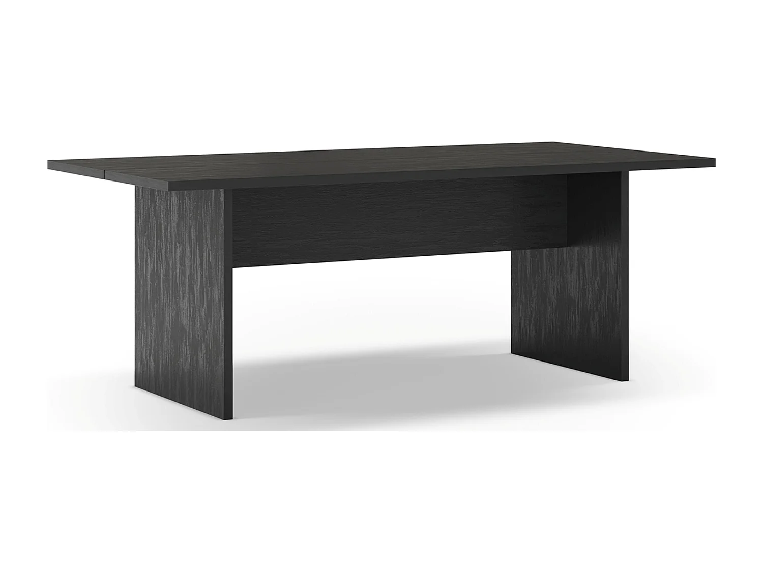 Table à manger, table de repas rectangulaire aspect bois coloris noir - Longueur 200 x Profondeur 100 x Hauteur 75 cm