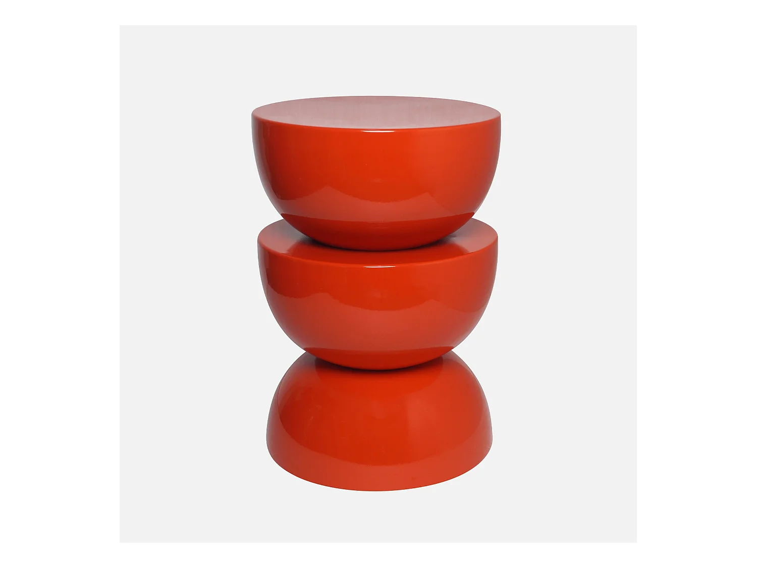 Table d'appoint. bout de canapé. table de chevet en métal effet glassy orange Coumba. Ø32 x H 46.5cm