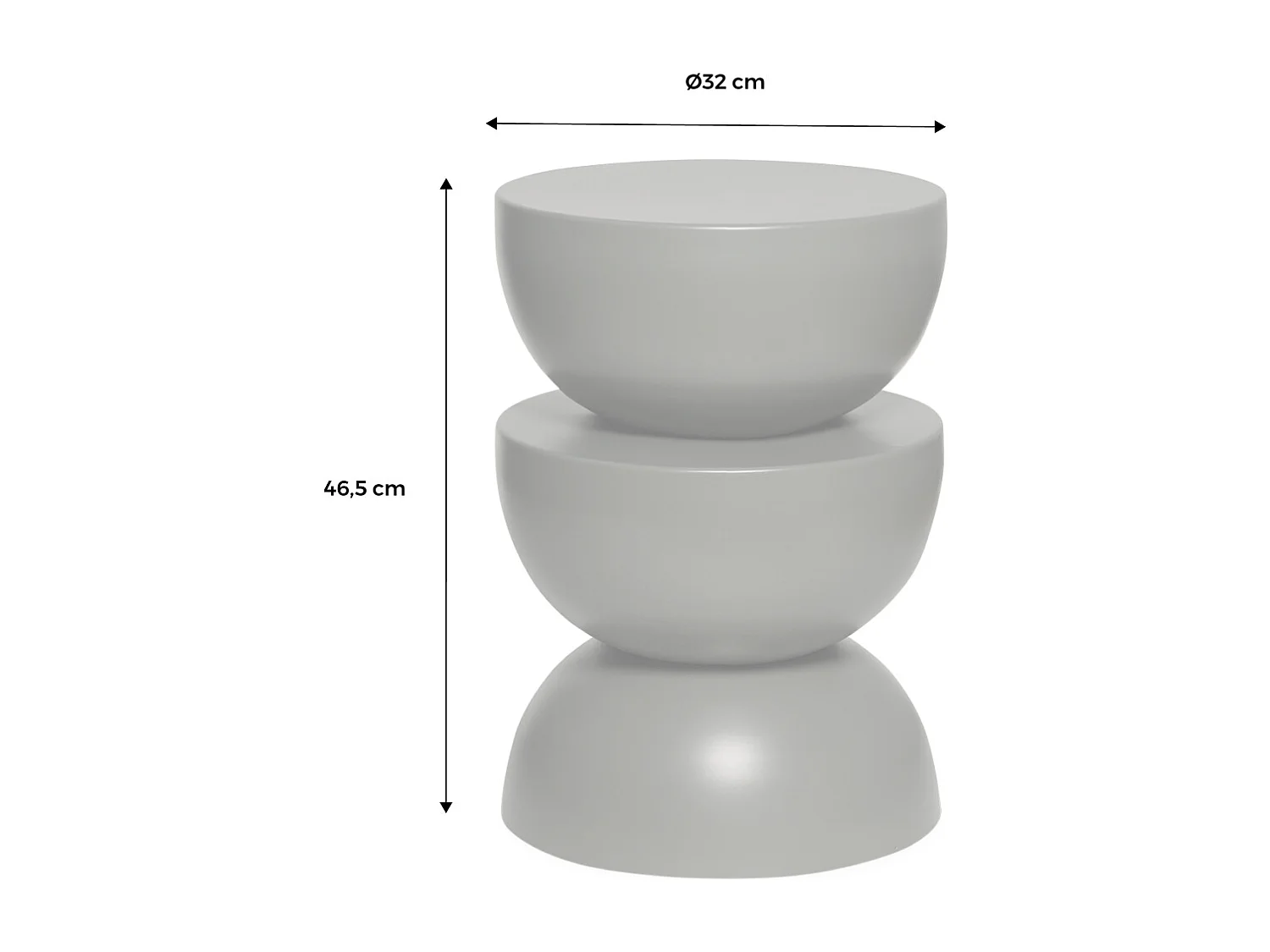 Tavolino in metallo effetto glassy, 46,5cm, corallo