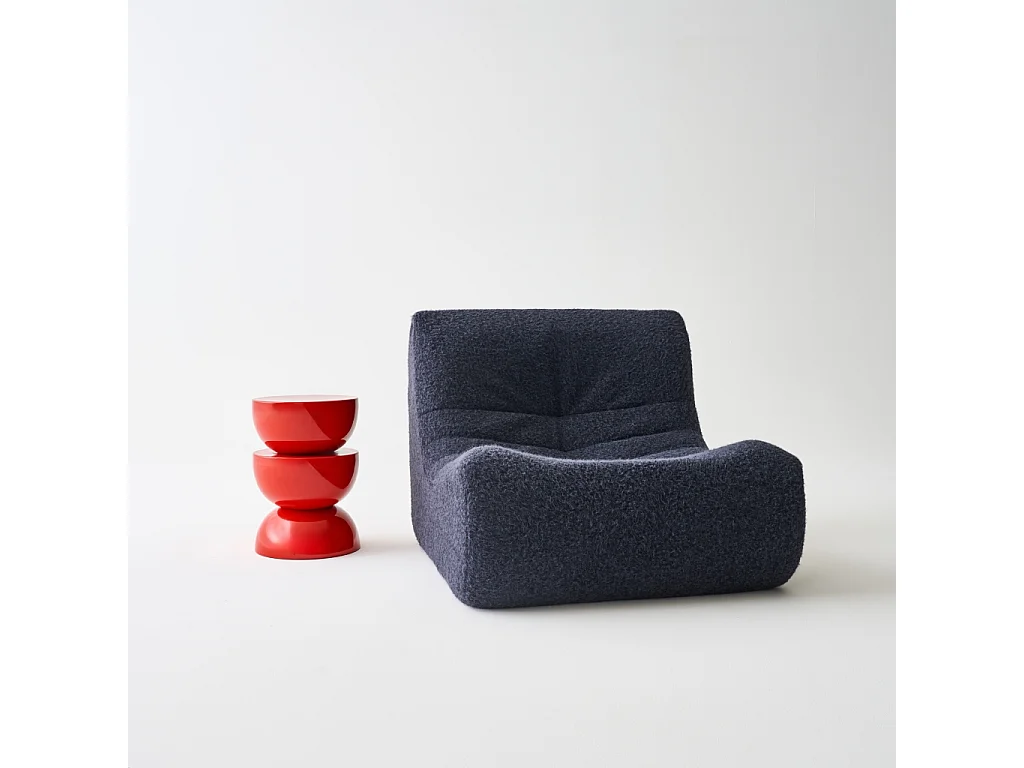 Mesa auxiliar, mesita metal efecto glassy coral