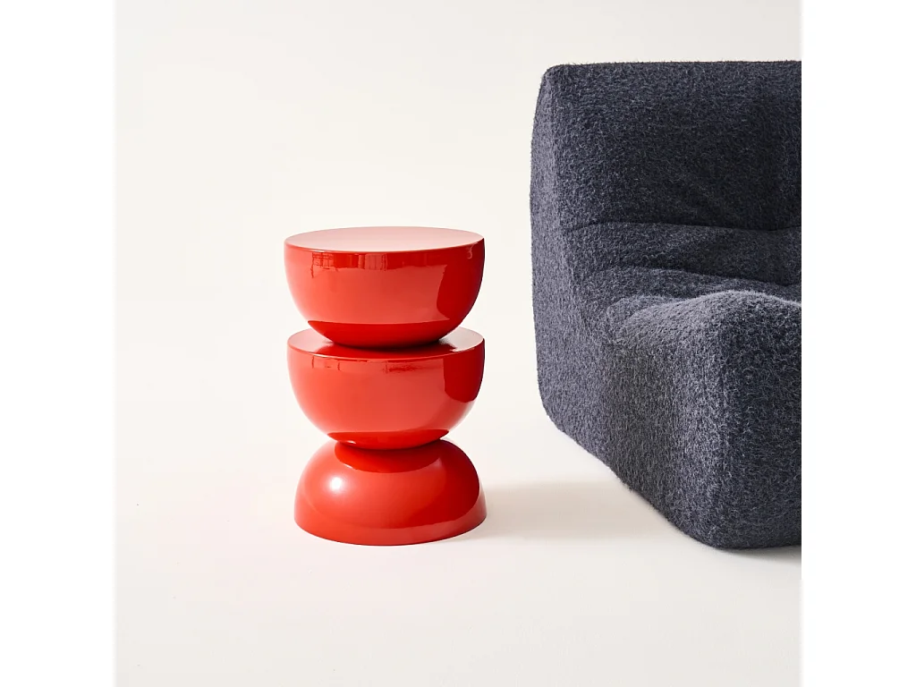 Mesa auxiliar, mesita metal efecto glassy coral