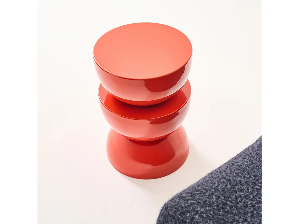 Mesa auxiliar, mesita metal efecto glassy coral