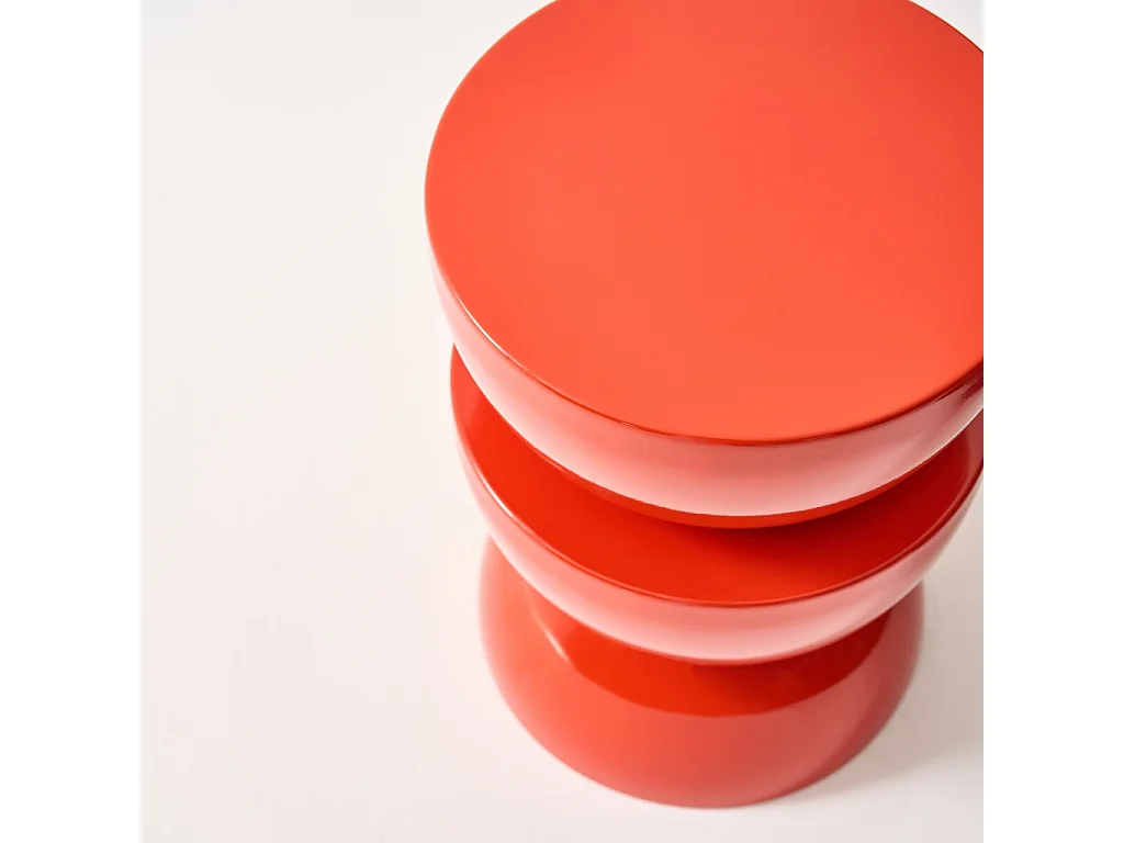 Mesa auxiliar, mesita metal efecto glassy coral