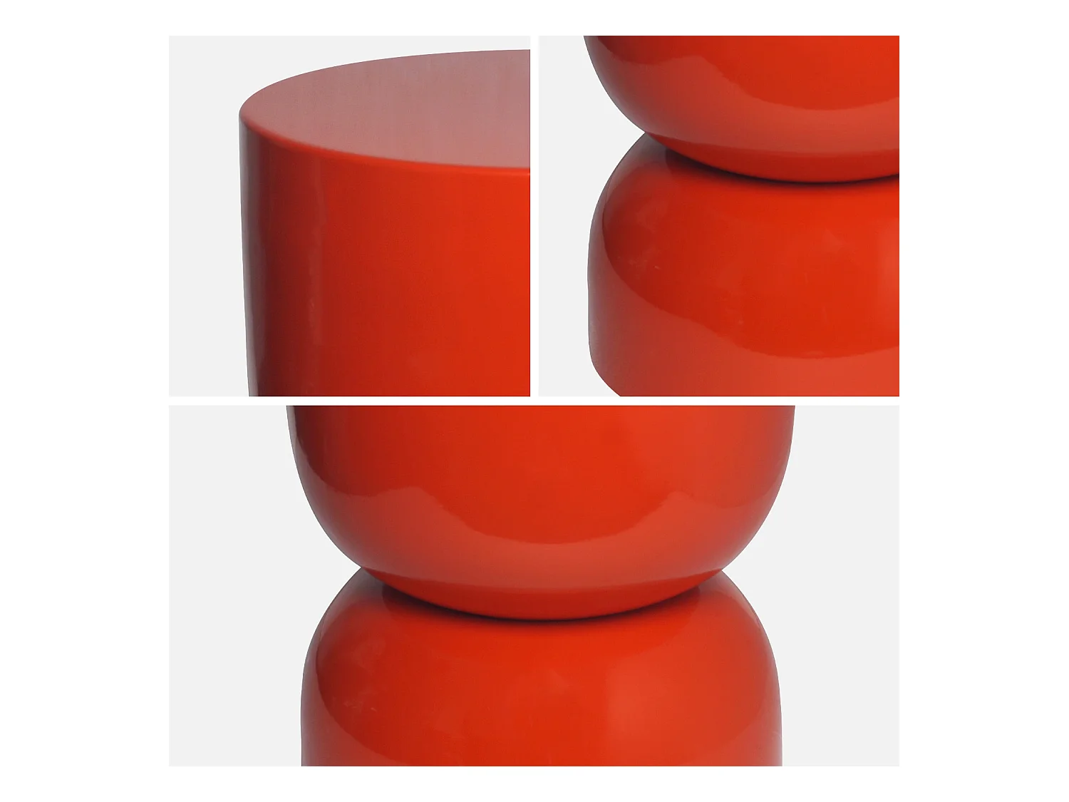 Table d'appoint. bout de canapé. table de chevet en métal effet glassy orange Madi Ø32 x H 42cm