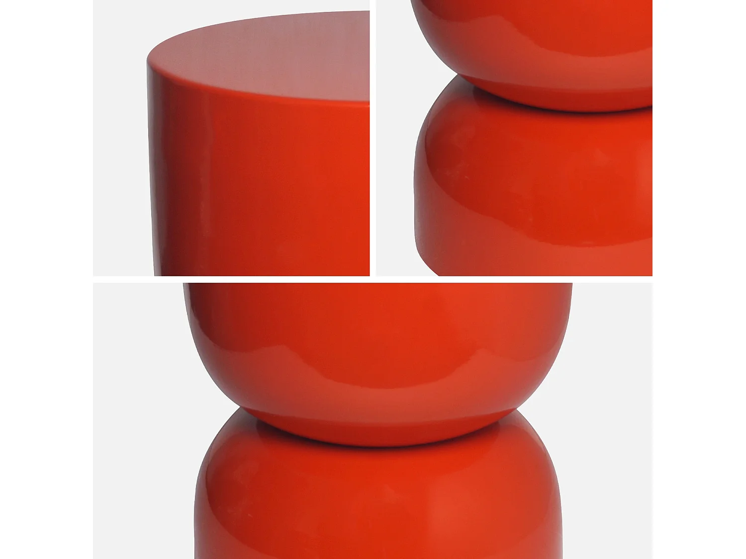 Tavolino in metallo effetto glassy,  42cm, arancione