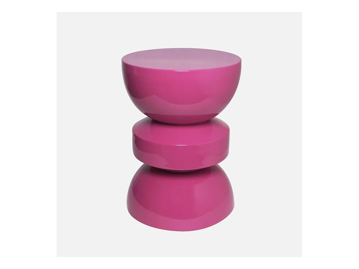 Tavolo d'appoggio in metallo effetto glassy, 44,5cm, rosa