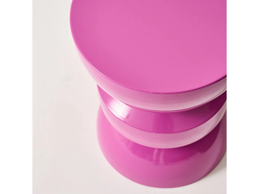 Tavolo d'appoggio in metallo effetto glassy, 44,5cm, rosa