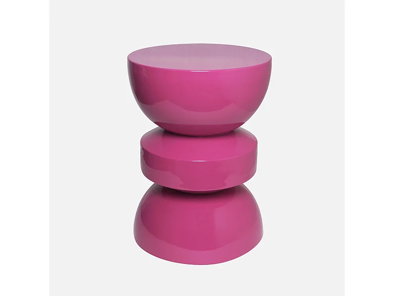 Tavolo d'appoggio in metallo effetto glassy, 44,5cm, rosa