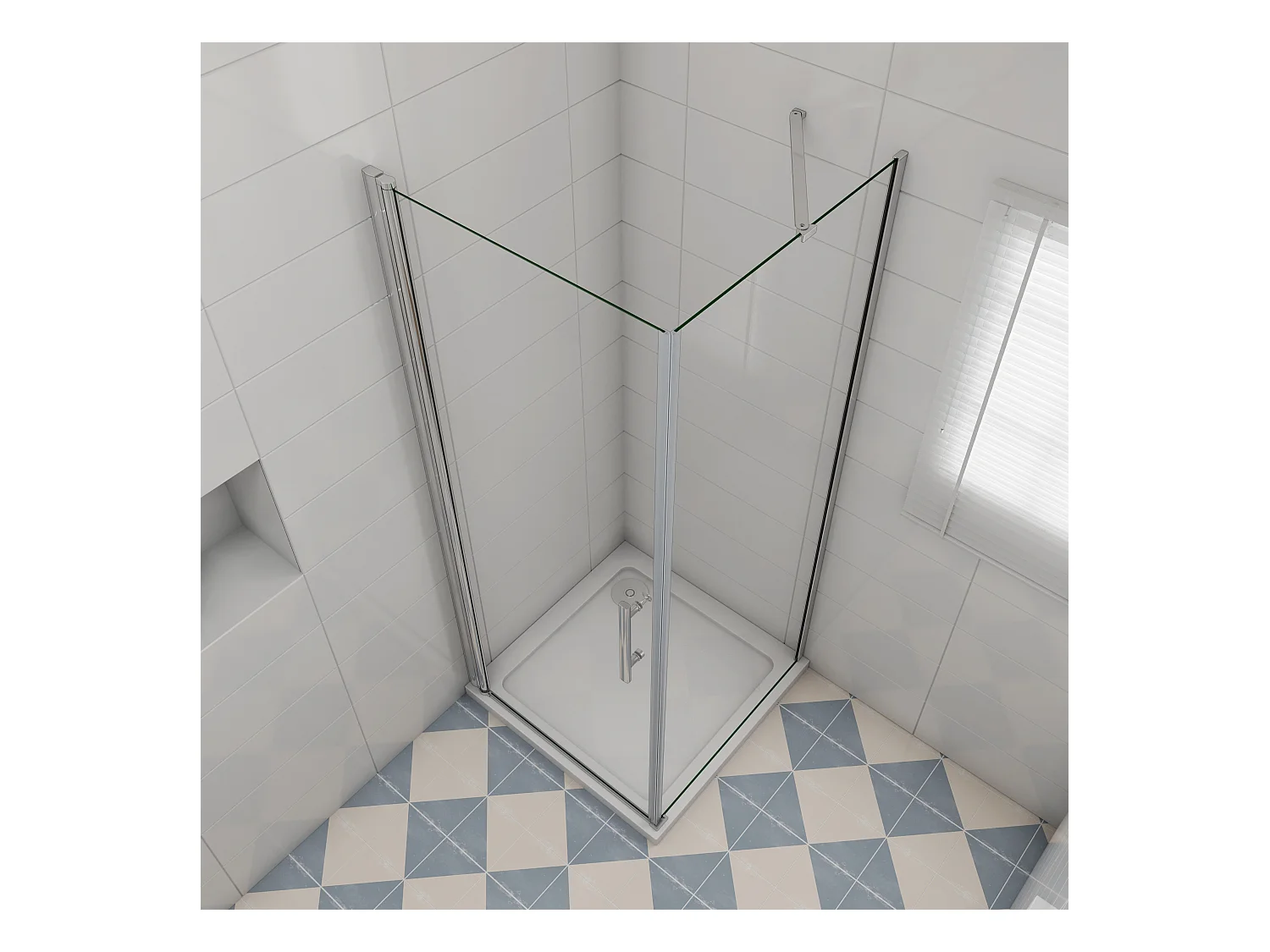 90x80x197cm Schwenktür Pendeltür mit Seitenwand Duschtür Duschkabine