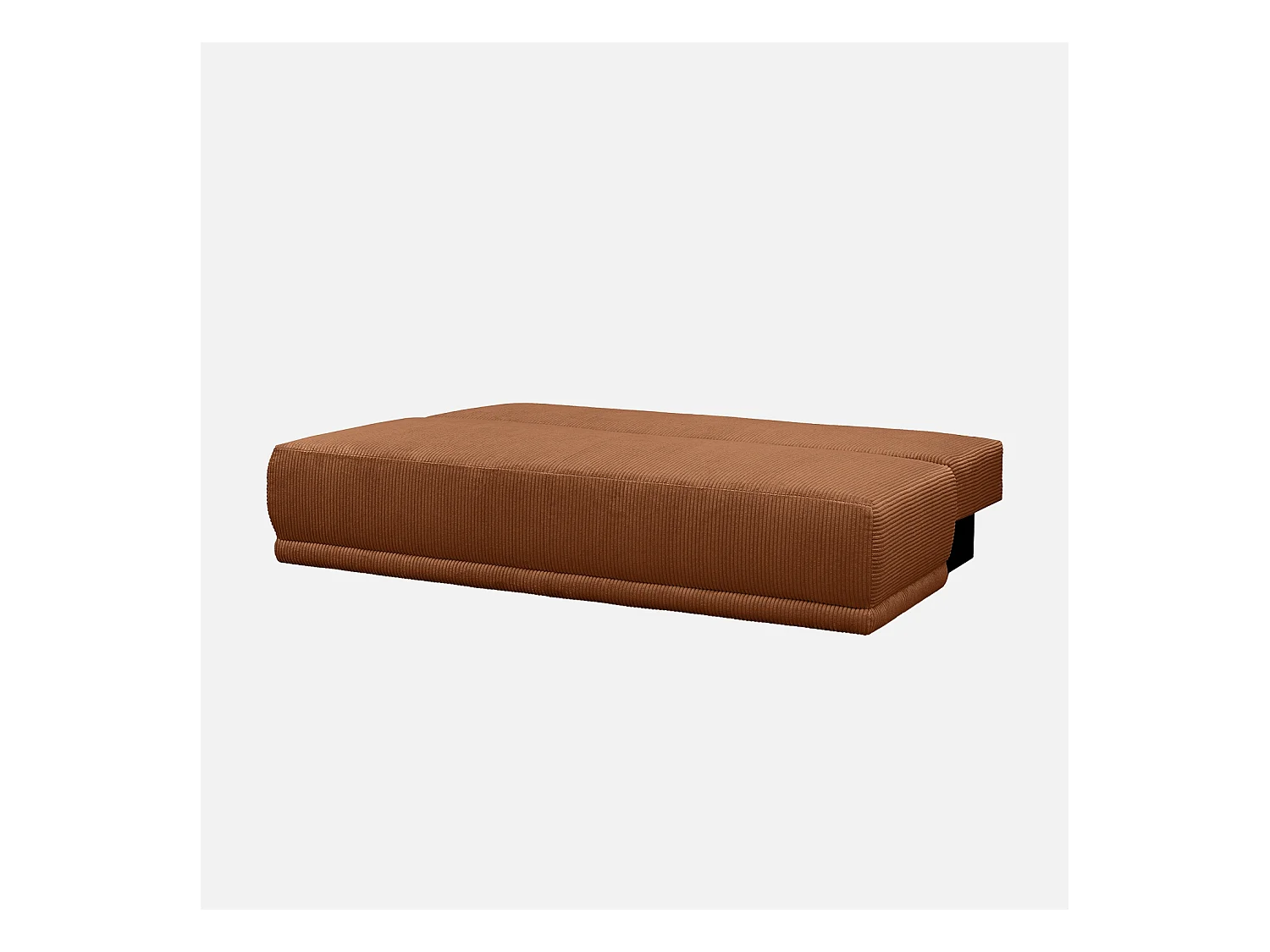 Banquette convertible 3 places velours côtelé camel avec coffre de rangement - L 192 x P 100 x H 81cm -Nelson