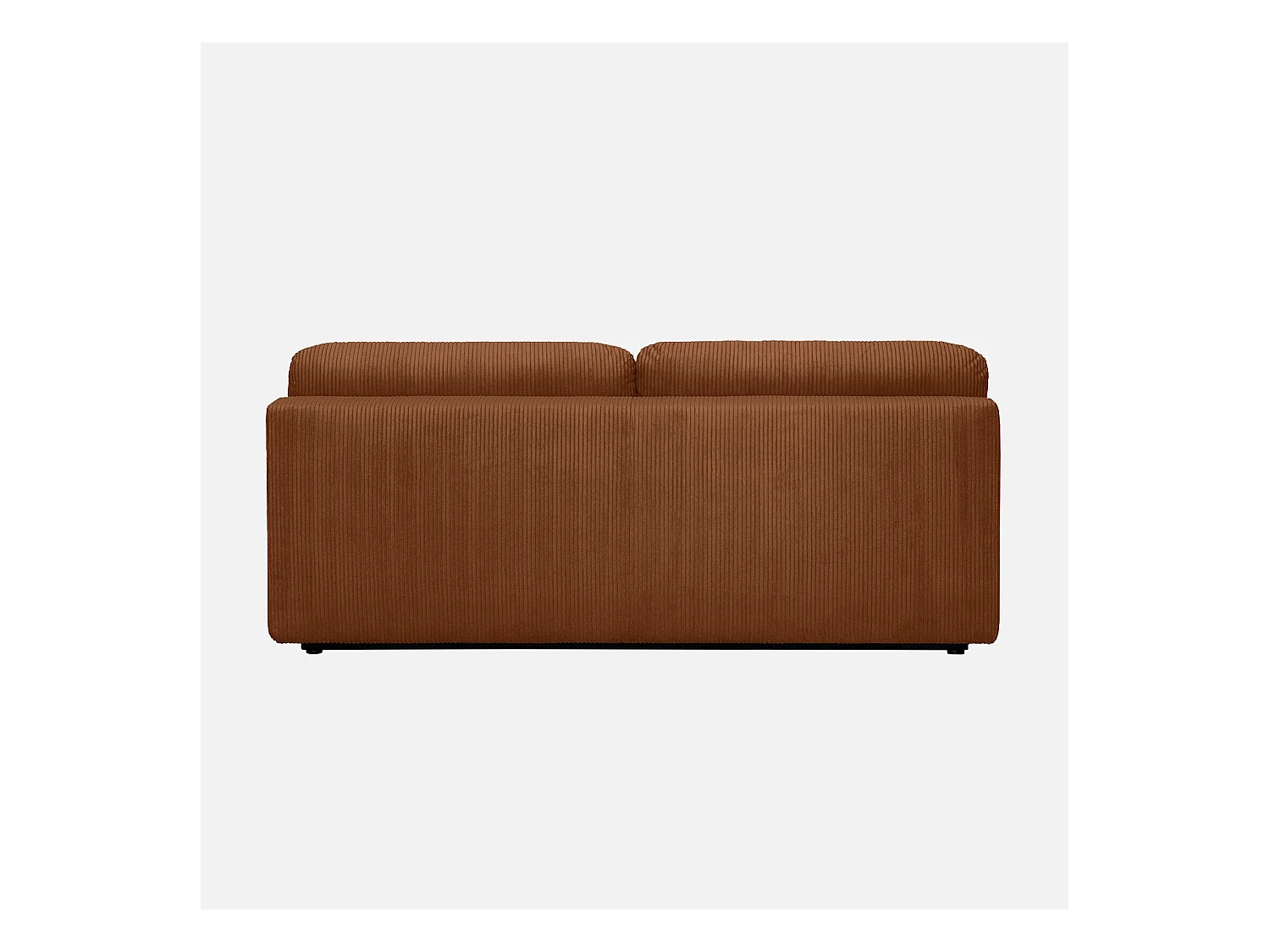 Banquette convertible 3 places velours côtelé camel avec coffre de rangement - L 192 x P 100 x H 81cm -Nelson