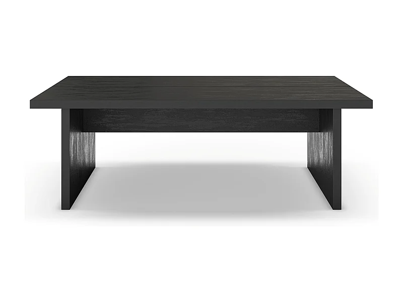 Table basse, table de salon rectangulaire aspect bois coloris noir - Longueur 120 x Profondeur 70 x Hauteur 40 cm