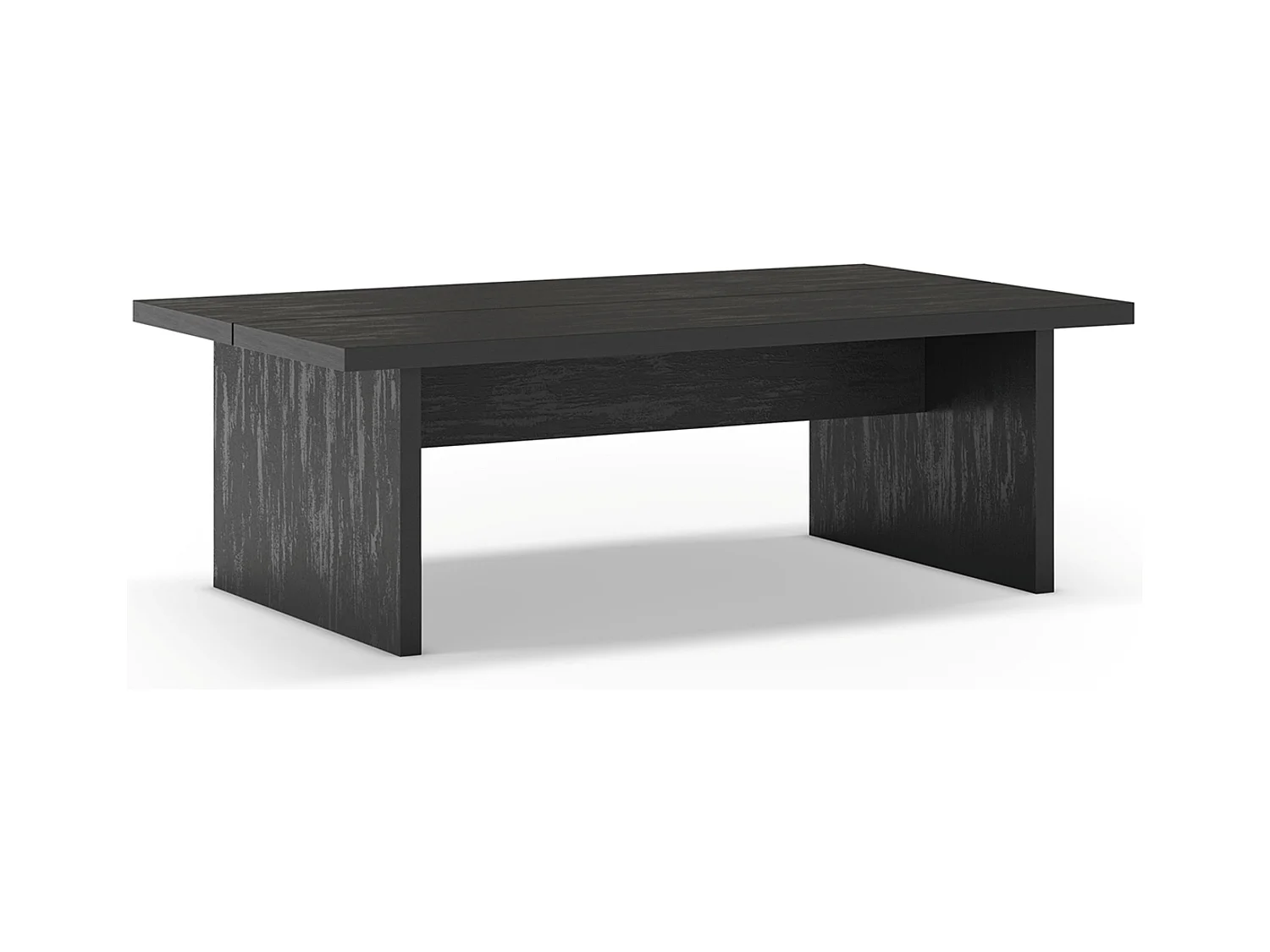 Table basse, table de salon rectangulaire aspect bois coloris noir - Longueur 120 x Profondeur 70 x Hauteur 40 cm