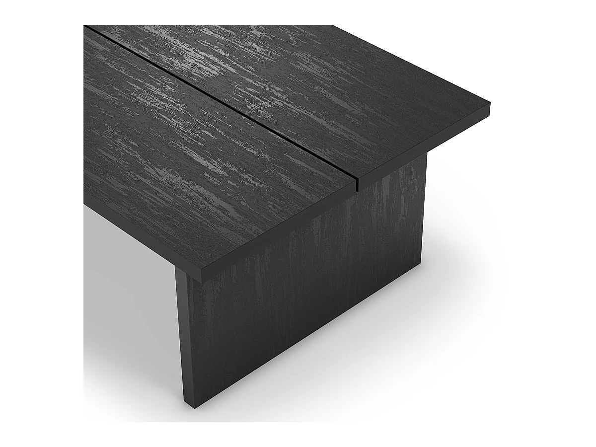 Table basse, table de salon rectangulaire aspect bois coloris noir - Longueur 120 x Profondeur 70 x Hauteur 40 cm
