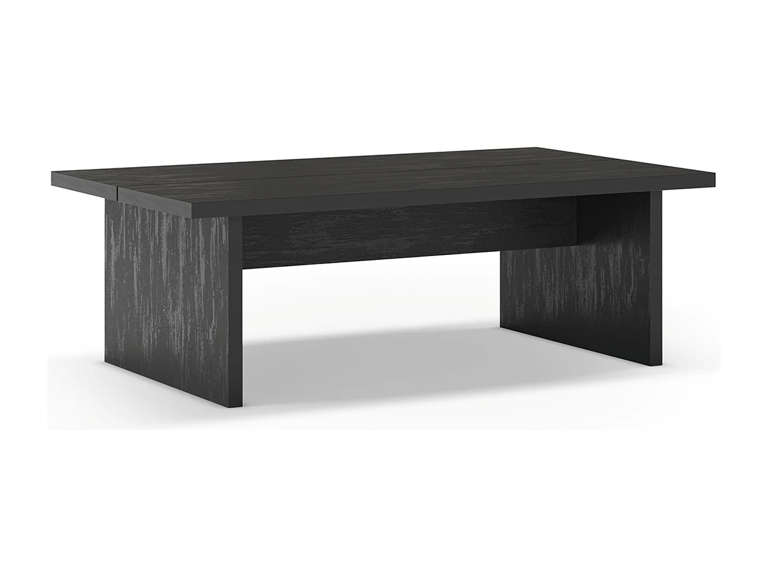 Table basse, table de salon rectangulaire aspect bois coloris noir - Longueur 120 x Profondeur 70 x Hauteur 40 cm