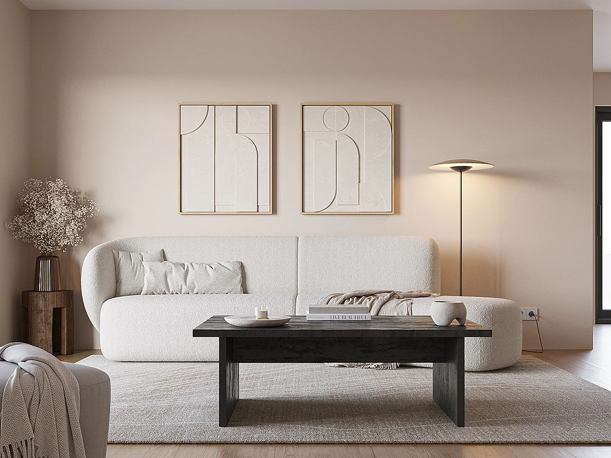 Table basse, table de salon rectangulaire aspect bois coloris noir - Longueur 120 x Profondeur 70 x Hauteur 40 cm