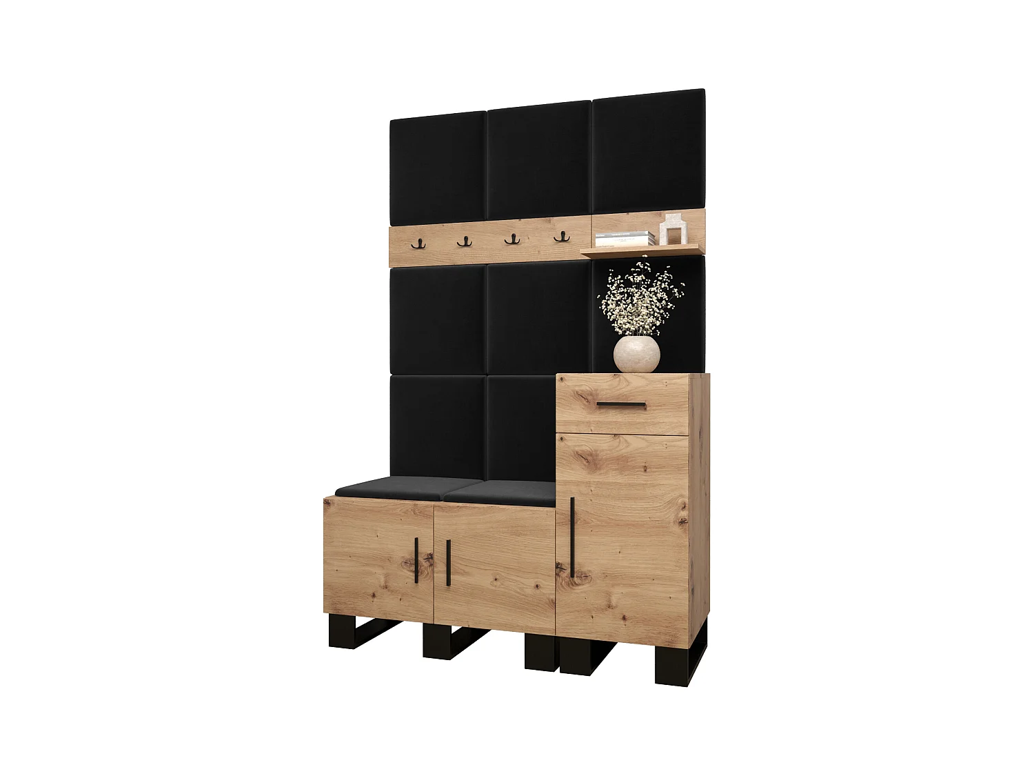 Garderobenset Artin 5 196/126/46 (Artisan Eiche/Manila 18)