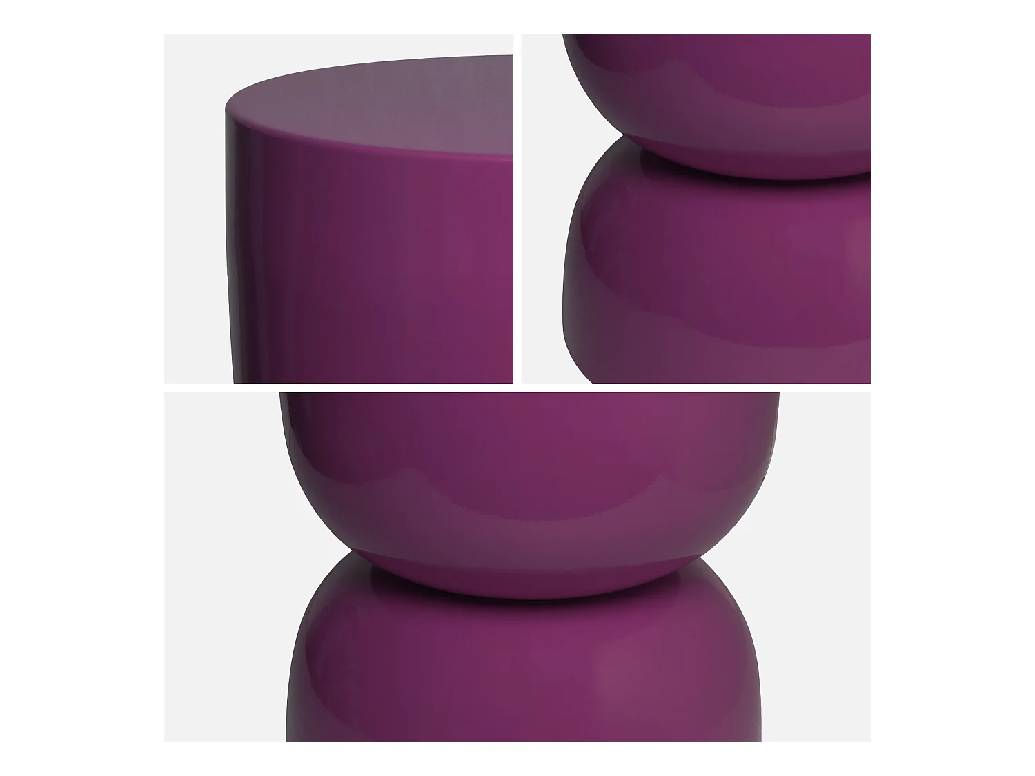 Table d'appoint. bout de canapé. table de chevet en métal effet glassy violet Madi Ø32 x H 42cm