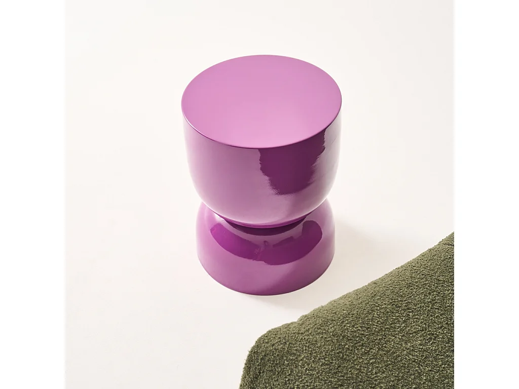 Tavolino in metallo effetto glassy,  42cm, viola