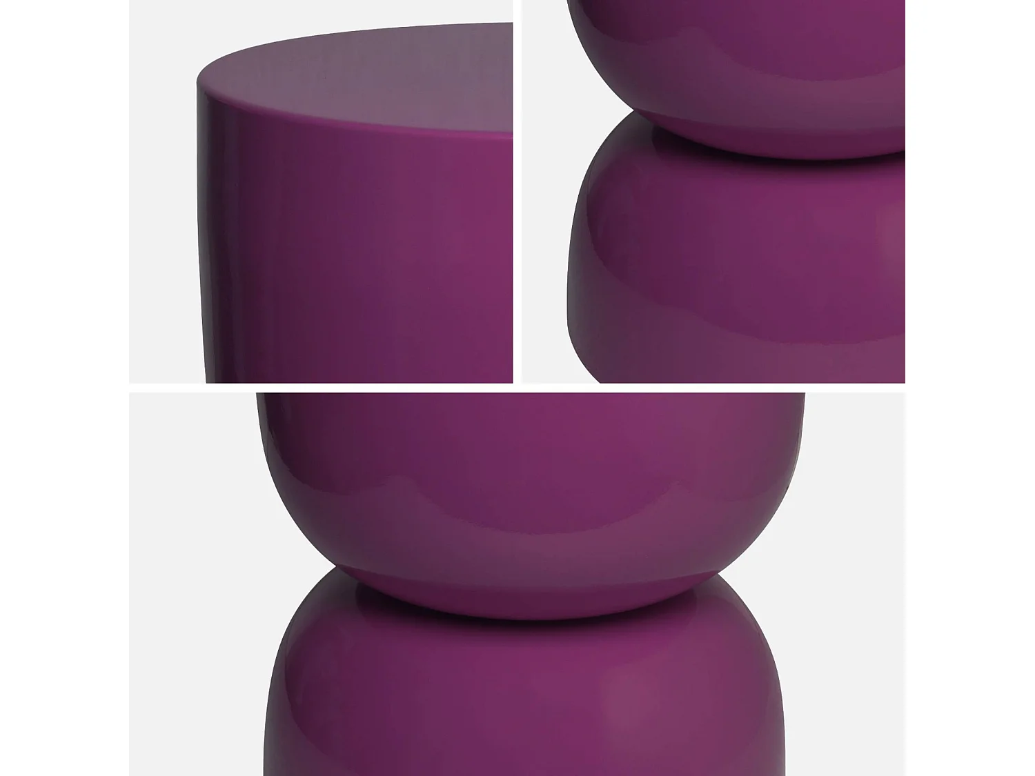 Tavolino in metallo effetto glassy,  42cm, viola