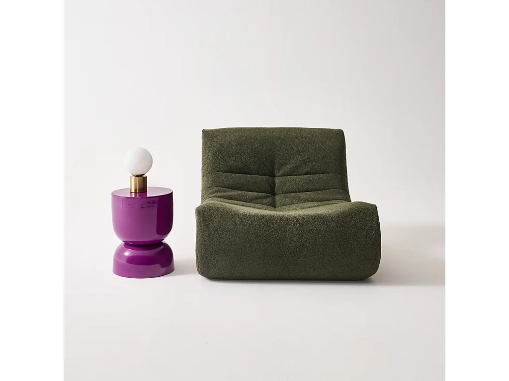 Tavolino in metallo effetto glassy,  42cm, viola