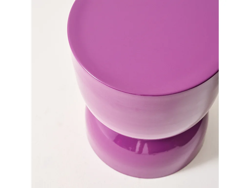 Tavolino in metallo effetto glassy,  42cm, viola