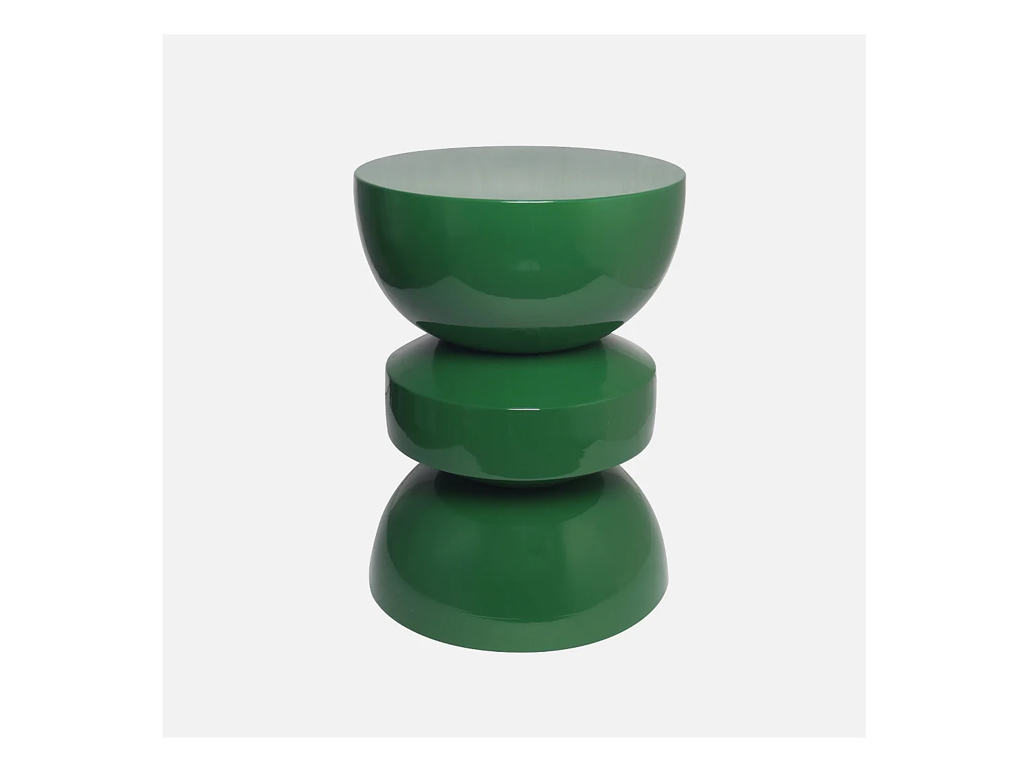 Table d'appoint. bout de canapé. table de chevet en métal effet glassy vert foncé Assa. Ø32 x H 44.5cm