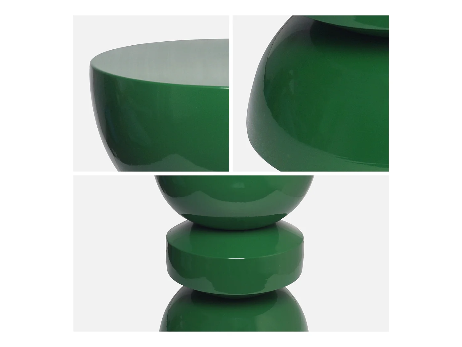 Tavolo d'appoggio in metallo effetto glassy, 44,5cm, verde scuro