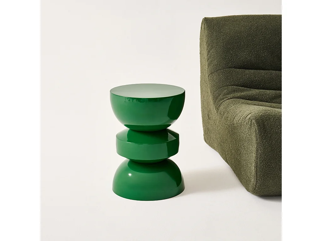 Tavolo d'appoggio in metallo effetto glassy, 44,5cm, verde scuro