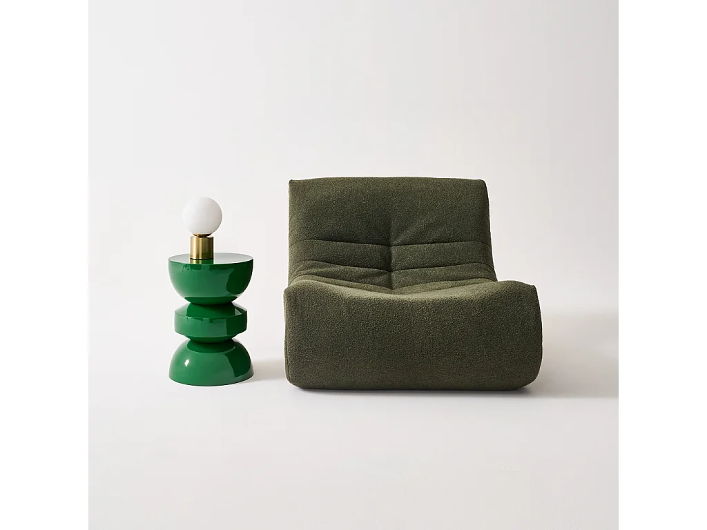 Tavolo d'appoggio in metallo effetto glassy, 44,5cm, verde scuro