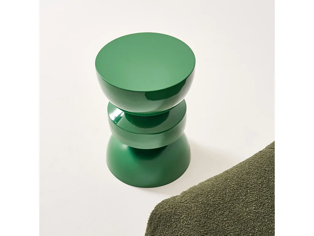 Tavolo d'appoggio in metallo effetto glassy, 44,5cm, verde scuro