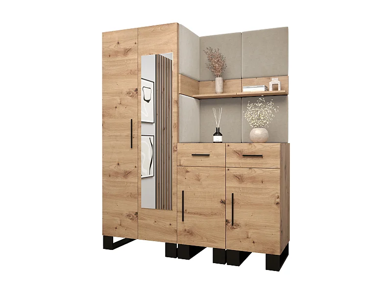 Garderobekast Artin 15 196/158/46 (Artisan Oak/Manila 02)