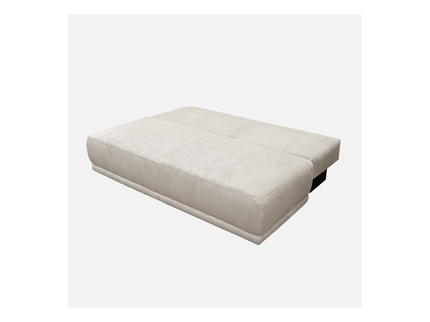 Banquette convertible 3 places velours côtelé greige avec coffre de rangement - L 192 x P 100 x H 81cm -Nelson